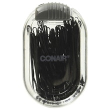 Conair Secure Hold Bobby Pins in Clear Plastic Storage Case Black