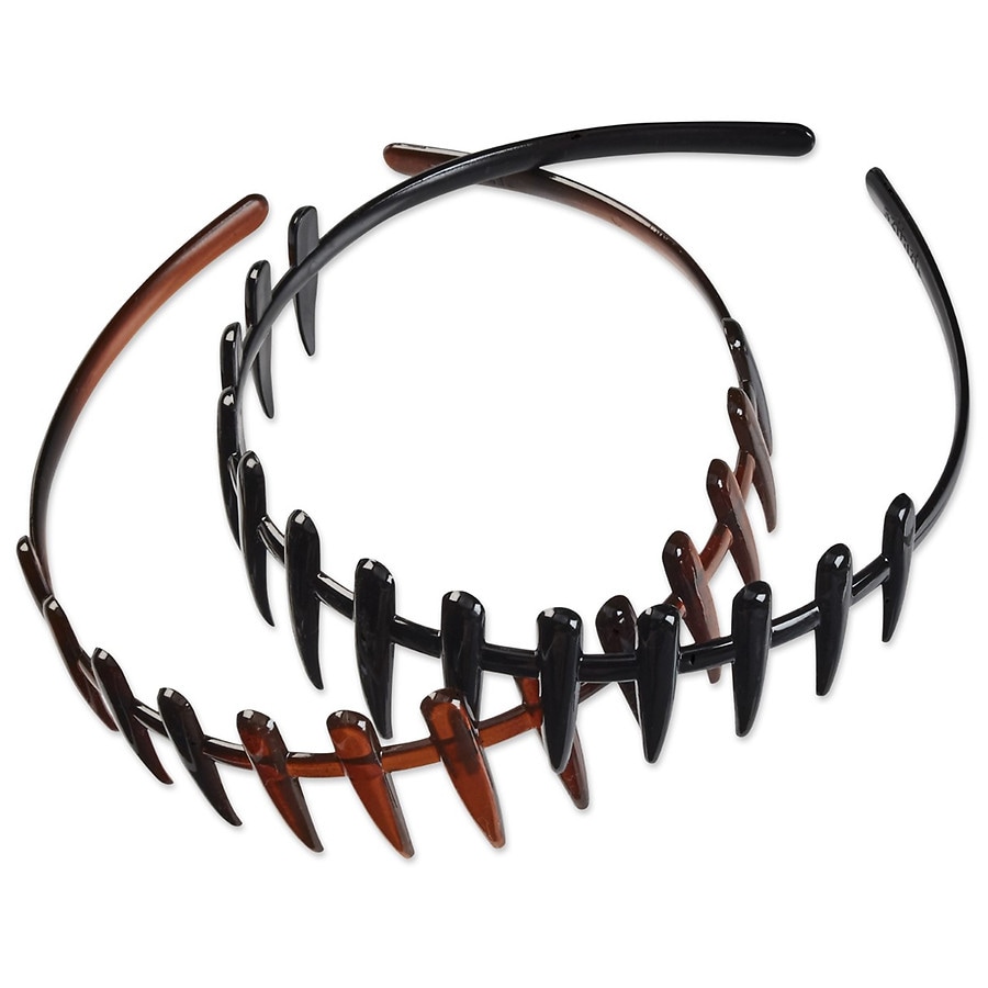 Scunci Flexible Plastic Tiger Tooth Headbands Black and Tortoise | Walgreens