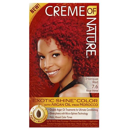 Creme Of Nature Argan Oil Exotic Shine Permanent Hair Color Kit Intensive Red