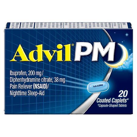 Advil PM Pain Reliever/ Nighttime Sleep-Aid Coated Caplets