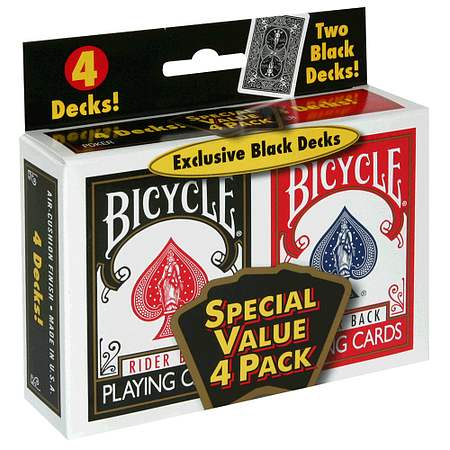  Bicycle Rider Back Playing Cards, Standard Index, Poker Cards,  Premium Playing Cards, 2 Pack, Red & Blue : Toys & Games