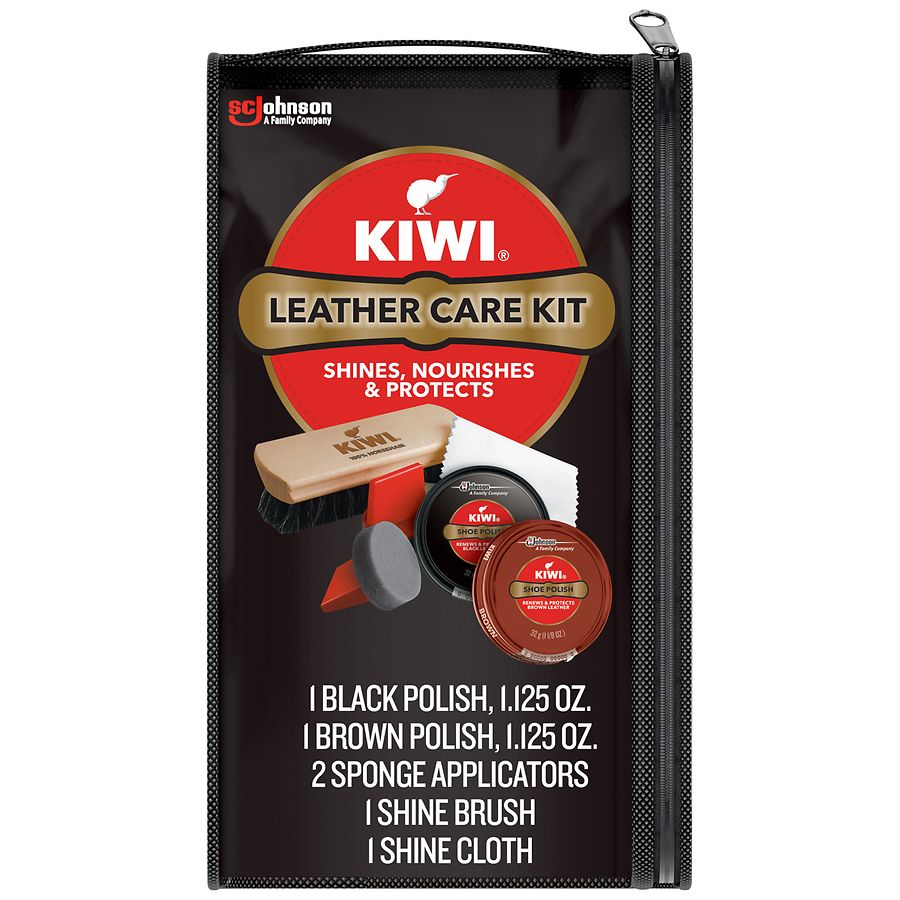 KIWI Express Shoe Shine Sponge Instant Leather Polish Care - Black
