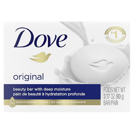 Dove Original Deep Moisturizing Beauty Bar Soap for All Skin Type  Unscented  3.75 oz