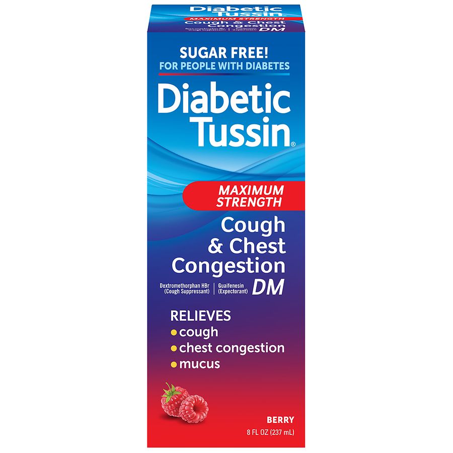 Diabetic Tussin Maximum Strength Cough & Chest Congestion DM Berry ...