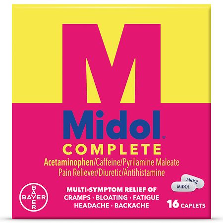 Midol Complete Menstrual Pain Relief Caplets with Acetaminophen
