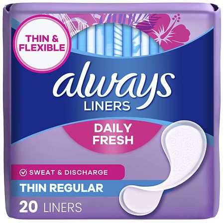 Always Daily Fresh Thin Liners Unscented, Regular Absorbency