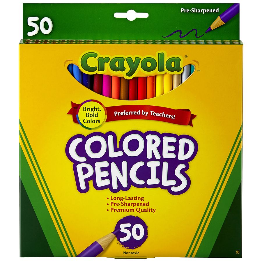 24 Bright Colored Pencils Vibrant Pre-Sharpened Drawing School Kids Coloring Art