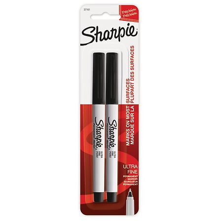 Sharpie Permanent Markers, Ultra Fine Point, Black, 12 Count