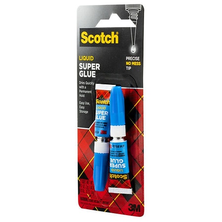 2 PK) SCOTCH, Super Glue Liquid Adhesive 0.07 Ounce Fine Tip Single Use  AD114