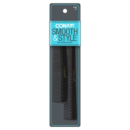 Conair Smooth & Style 2 Piece Comb Set Black