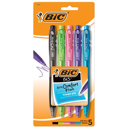 BIC BU3 Retractable Ballpoint Pens, Side Click, Comfort Grip Fashion