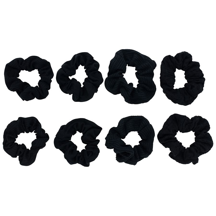 Scunci The Original Scrunchie in Assorted Knit Textures Black