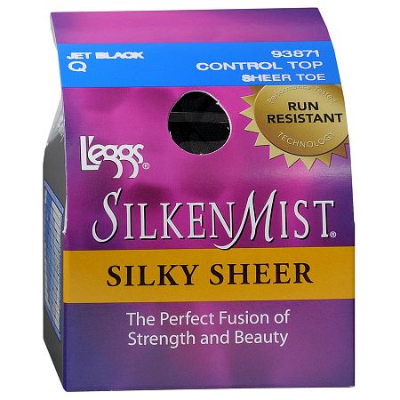 L'eggs Silken Mist Silky Sheer Run-Resistant Pantyhouse, Control Top, Sheer Toe