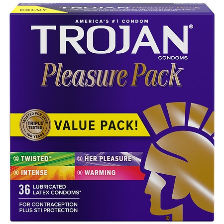 Trojan Pleasure Variety Pack Lubricated Condoms