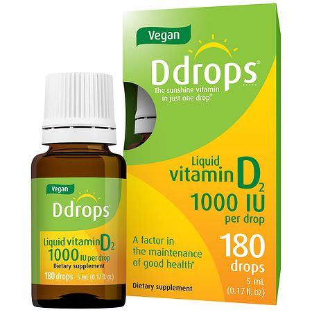 Ddrops Vegan Liquid Vitamin D2 1000 IU