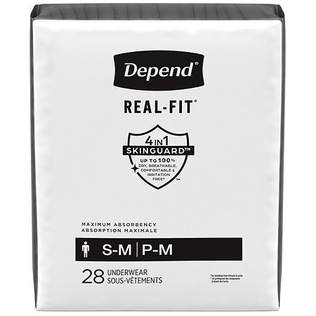 Depend Incontinence Underwear for Men, Disposable, Max Absorbency  Small/Medium (28 ct) Grey