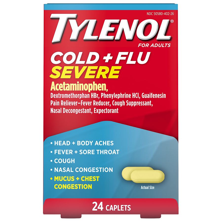 TYLENOL Cold + Flu Severe Caplets For Multi-Symptom Relief