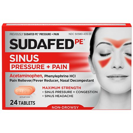 Sudafed Sinus Pressure + Pain Relief Decongestant Tablets