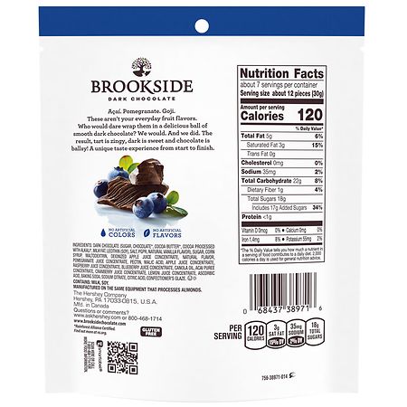 Brookside Snack Bag Dark Chocolate with Acai Blueberry Walgreens