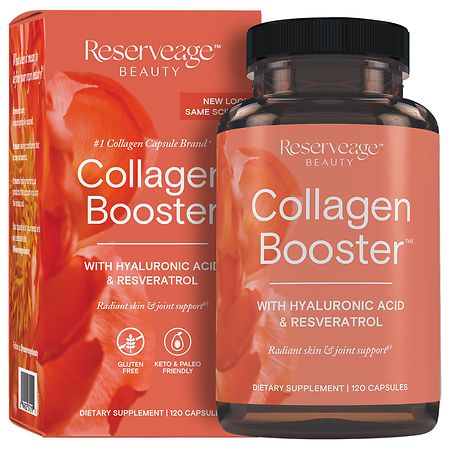 ReserveAge Nutrition Collagen Booster Capsules with Hyaluronic Acid & Resveratrol