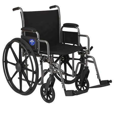 Medline Steel Wheelchair with Swingaway Footrests 20in Seat