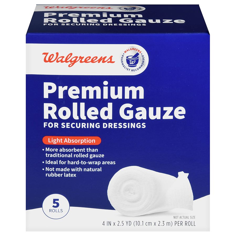 Walgreens Premium Rolled Gauze 4 in x 2.5 yd