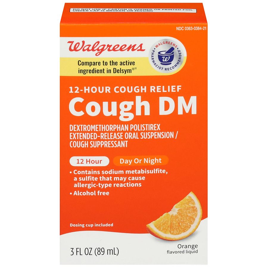 Walgreens Cough DM, Dextromethorphan Polistirex Extended-Release Oral Suspension Orange