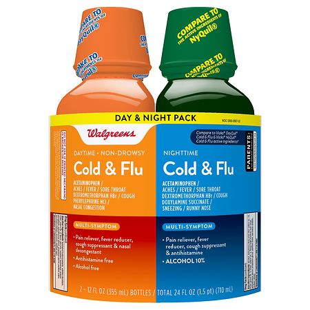 Walgreens Daytime & Nighttime Cold & Flu Relief Combo Pack