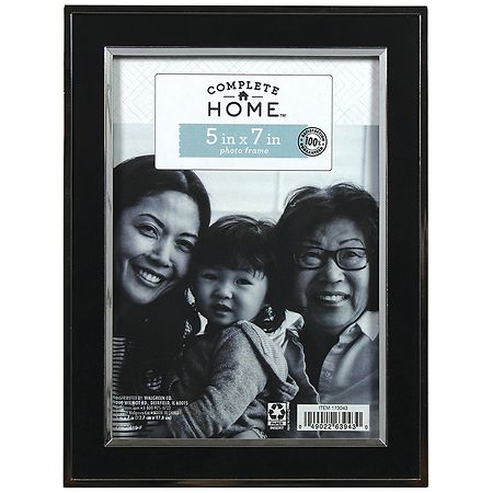 Complete Home Two Tone Black and Silver Frame 5x7 5 inch x 7 inch Black/ Silver