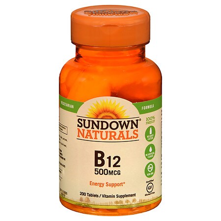 Sundown Naturals High Potency B-12 500mcg, Tablets