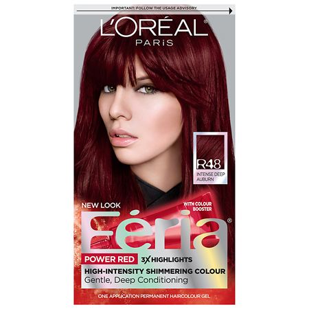 L'Oreal Paris Feria Permanent Hair Color Intense Deep Auburn/ Red Velvet (R48)