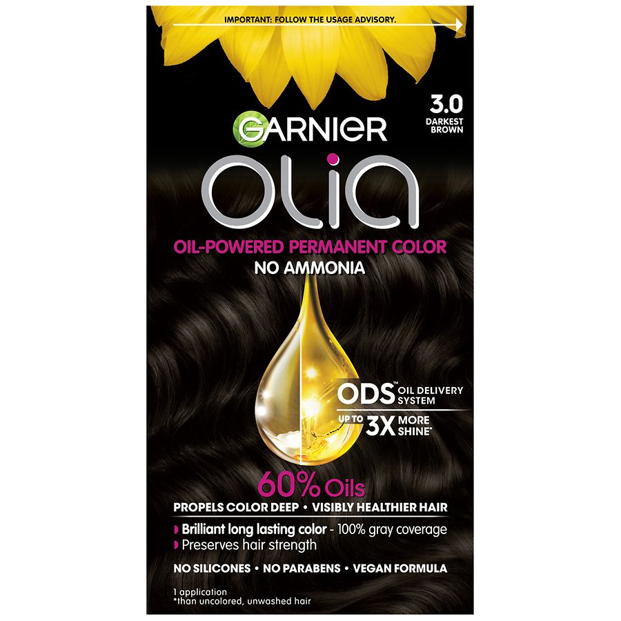 Garnier Olia Oil Powered Permanent Hair Color,  Darkest Brown | Walgreens