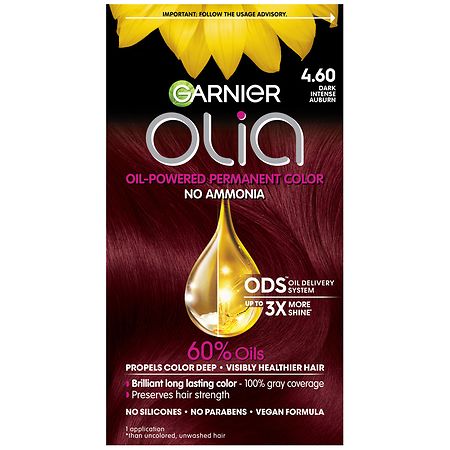 Garnier Olia Oil Powered Ammonia Free Permanent Hair Color 4.60 Dark Intense Auburn