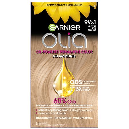 Garnier Olia Oil Powered Ammonia Free Permanent Hair Color 9 1/ 2.1 Light Cool Blonde