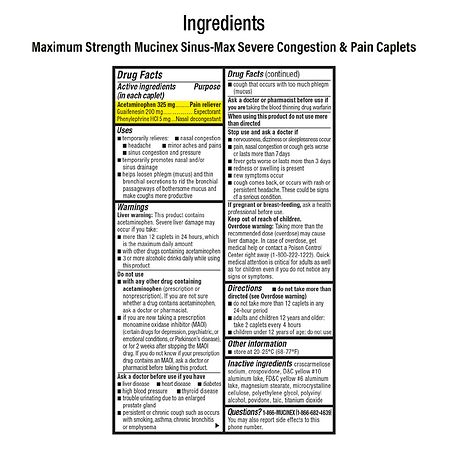 Mucinex Sinus-Max Severe Congestion Relief Caplets