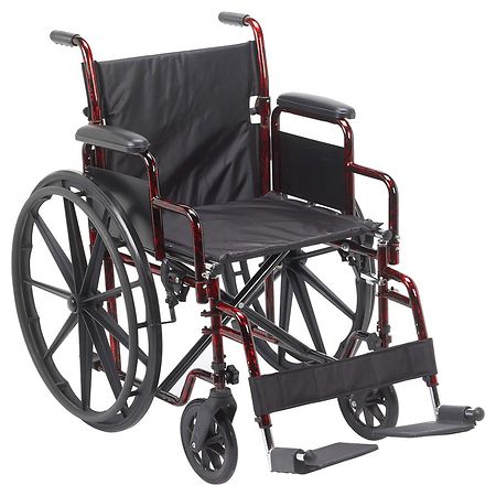 Drive Medical Rebel Lightweight Wheelchair 18 Inch Red
