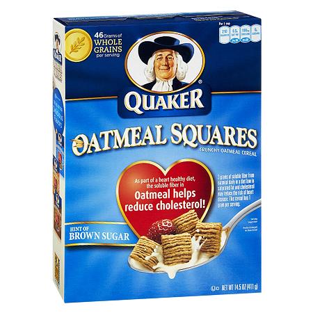 Quaker Oats Oatmeal Squares Crunchy Oatmeal Cereal Brown Sugar