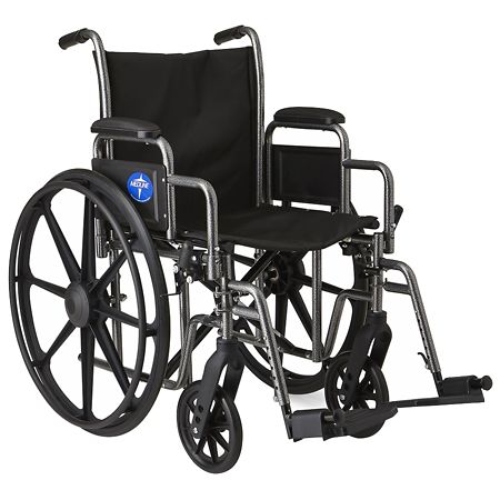 Medline Steel Wheelchair with Swingaway Footrests 16in. Seat Width