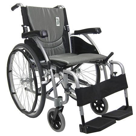 Karman 16in Seat Ultra Lightweight Ergonomic Wheelchair Silver