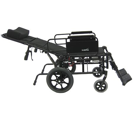 Karman 22in Seat Lightweight Reclining Transport Wheelchair