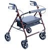 Karman Extra Wide Lightweight Rollator, Aluminum Burgundy-0