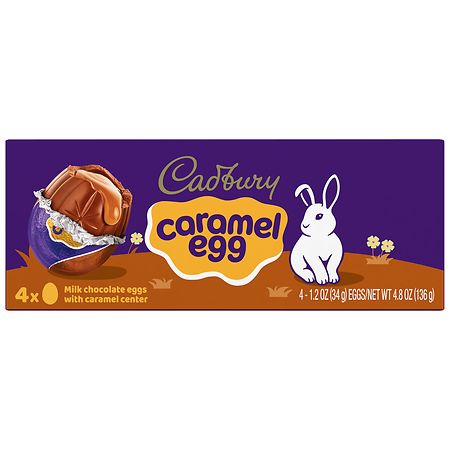 Cadbury Caramel Egg Easter Candy, Box Milk Chocolate Caramel