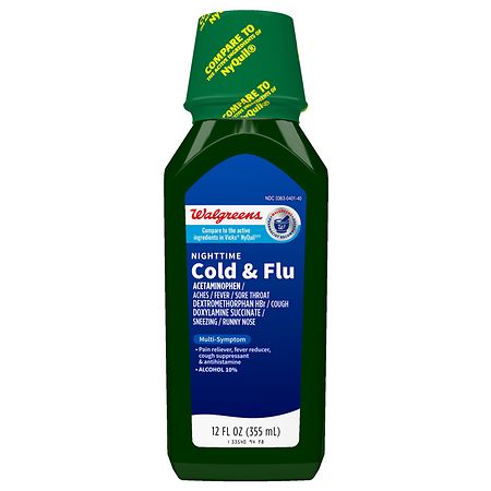 UPC 311917146256 product image for Walgreens Nighttime Cold and Flu Original - 12.0 fl oz | upcitemdb.com