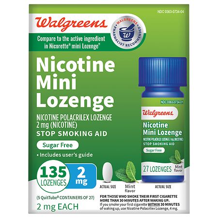 Walgreens Nicotine Mini Lozenges 2 mg Mint