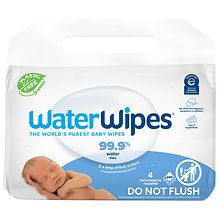 WaterWipes Plastic-Free Original Baby Wipes, Hypoallergenic for