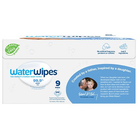 WaterWipes Plastic-Free Original Baby Wipes, & Hypoallergenic for Sensitive  Skin Unscented