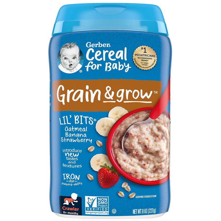 Gerber Lil' Bits Cereal Oatmeal Banana Strawberry