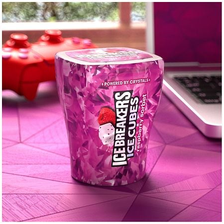 ICE BREAKERS Sugar Free Chewing Gum, Bottle Raspberry Sorbet