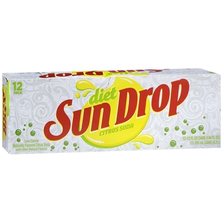 Diet Sun Drop Soda 12 Pack 12 oz Cans Citrus, 12 Pack