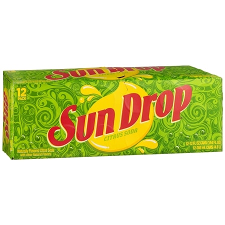 Sun Drop Soda 12 oz Cans Citrus
